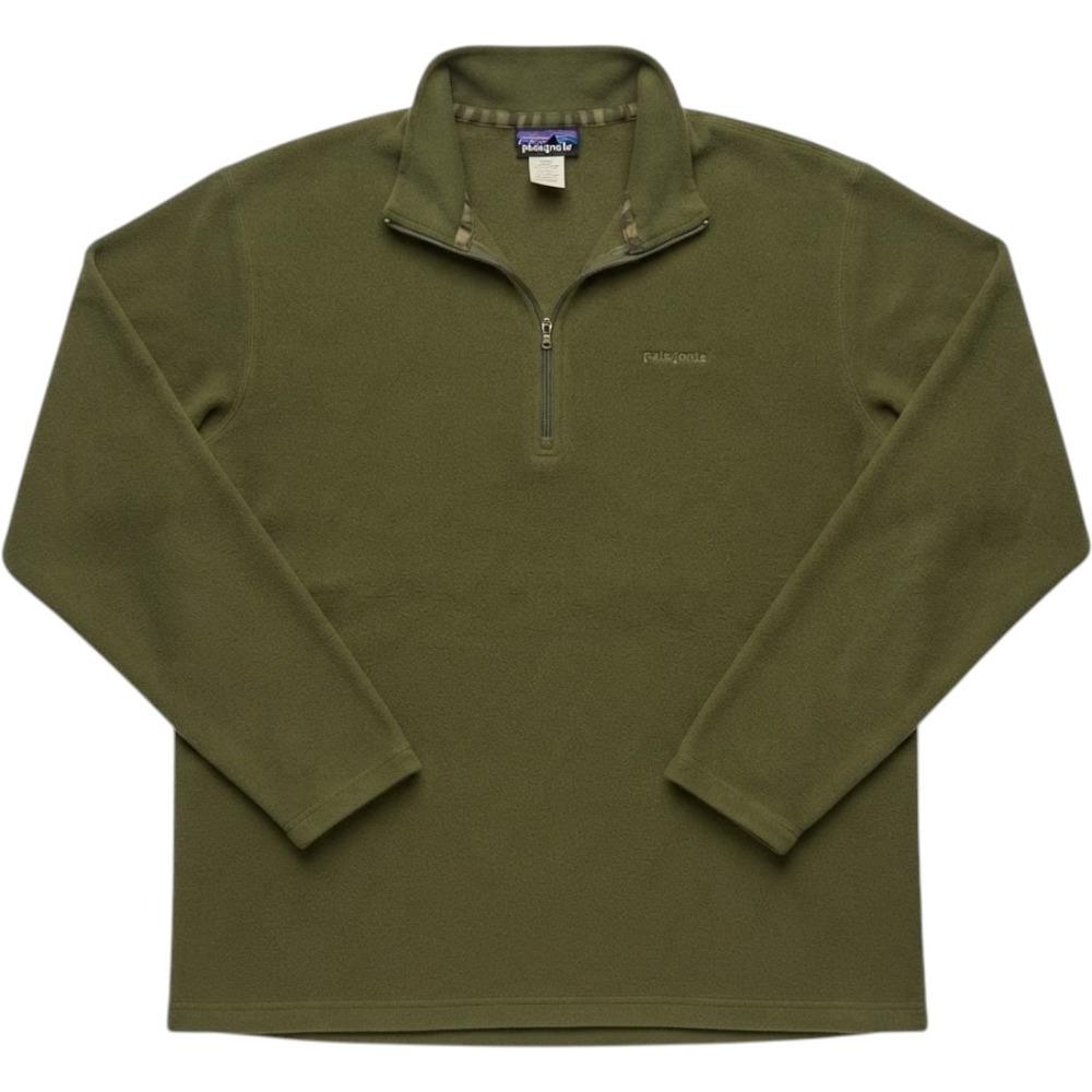 Patagonia Synchilla Fleece Quarter Zip Pullover Mens Large Olive Green Gorpcore